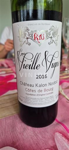 Bordéus Côtes-de-bourg Château Kalon Nodoz Vieille Vigne 2016