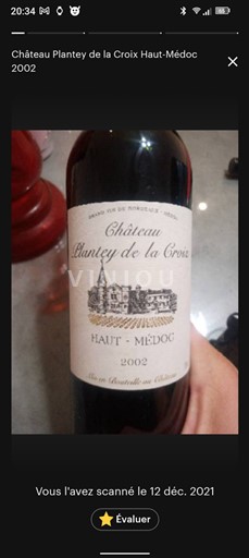 Bordeaux Haut-Médoc Château Plantey de la Croix 2002