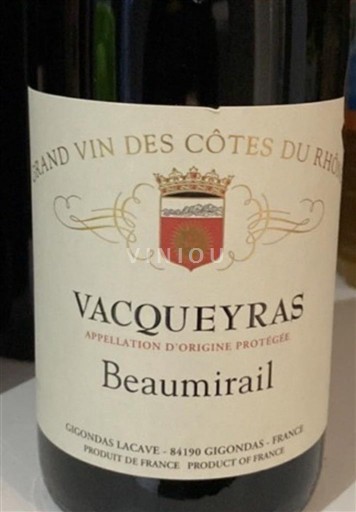 Valle del Ródano Vacqueyras Gigondas Lacave Beaumirail Sin añada