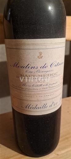 Burdeos Haut-Médoc Cru Bourgeois Château Citran Moulins de Citran 1992