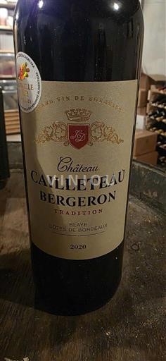Bordeaux Blaye-Côtes-de-Bordeaux Château Cailleteau Bergeron Tradition 2020