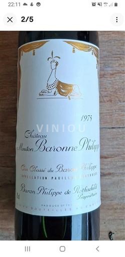 Burdeos Pauillac Château Mouton Baronne Philippe 1975