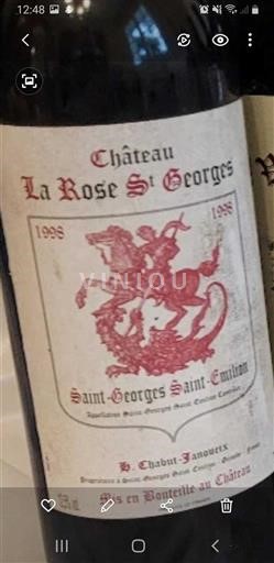 Bordeaux Saint-Georges-Saint-Émilion Château La Rose St Georges 1998