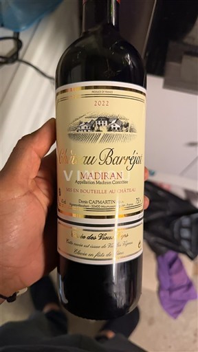 Lounais-Ranska Madiran Château Barrejat 2022