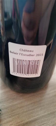 Bordeaux Lussac-Saint-Émilion Château Belair L'escudier 2021