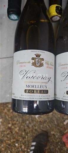 Vin Blanc moelleux Réserve Domaine Clos Naudin 2016 France Vallée de la Loire Vouvray AOC