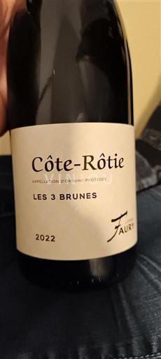 Vallée du Rhône Côte-rôtie Domaine Faury Les 3 Brunes 2022