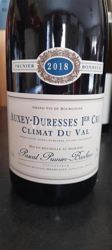 Borgoña Auxey-duresses Premier Cru Domaine Pascal Prunierbonheur Climat Du Val 2018