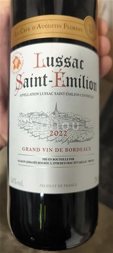 Bordeaux Lussac-saint-émilion La Cave Augustin Florent 2022
