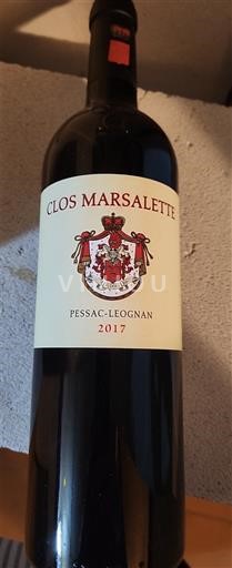 Bordeaux Pessac-Léognan Clos Marsalette 2017