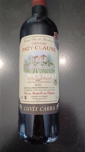 Burdeos Blaye-Côtes de Burdeos Château Paty Claune Carra 2020