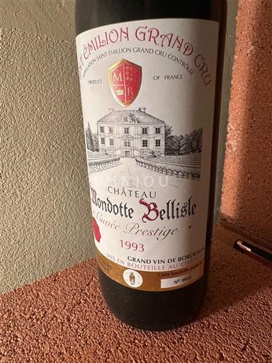 Bordeaux Saint-Émilion Grand Cru Grand Cru Mondottebellisle Prestige 1993
