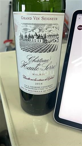 Sudoeste Cahors Château Hauteserre Grand Vin Seigneur 2016