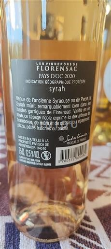 Languedoc-Roussillon Pays d'Oc Les Vignerons De Florensac Syrah 2020