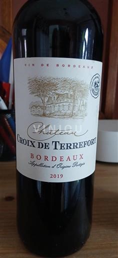 Vin Rouge sec Château Croix de Terrefort 2019 France Bordeaux AOC