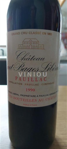 Bordeaux Pauillac Grand Cru Château Hautbages Libéral 1990