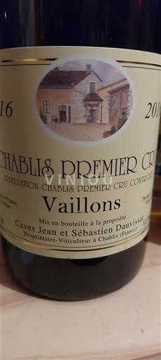 Bourgogne Chablis Premier Cru Premier Cru Caves Jean Et Sébastien Dauvissat Vaillons 2010