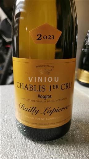 Bourgogne Chablis Premier Cru Premier Cru Bailly Lapierre Vosgros 2023