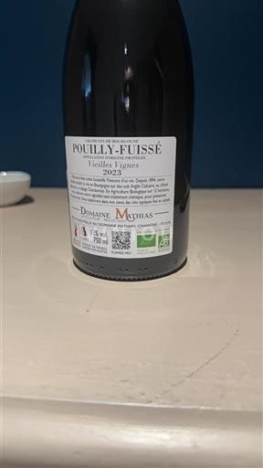 Burgund Pouilly-fuissé Domaine Mathias Vieilles Vignes 2023