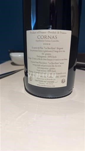 Vin Rouge sec Les Barcillants Les Vins de Vienne 2022 France Vallée du Rhône Cornas AOC