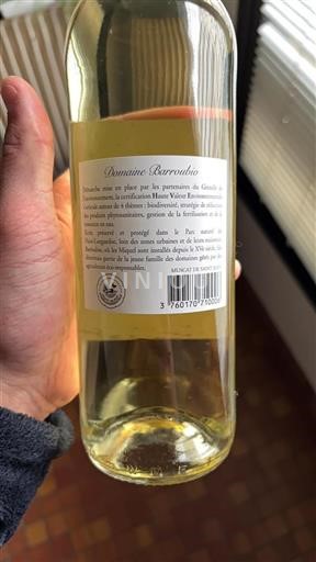 Langvedok Muškat Saint-Jean-de-Minervois Domaine Barroubio 2022