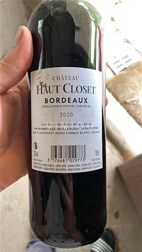 Bordeaux Château Haut Closet 2020
