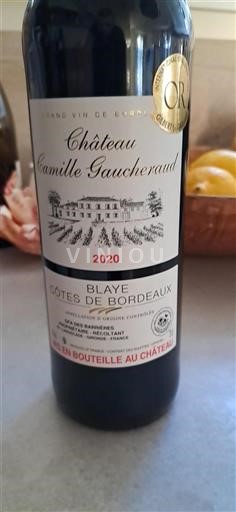 Bordeaux Blaye-Côtes-de-Bordeaux Château Camille Gaucheraud 2020