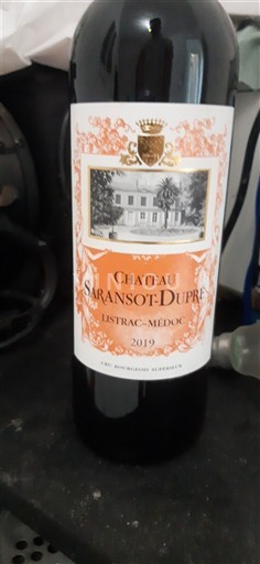 Bordeaux Listrac-Médoc Château Saransotdupré 2019