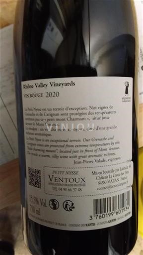 Rhône-dalen Ventoux Rhône Valley Vineyards Petit Nysse 2020