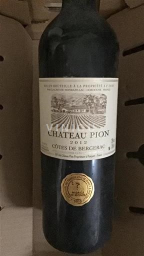 Vin Rouge sec Château Pion 2012 France Sud-Ouest Côtes-de-bergerac AOC
