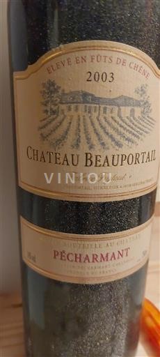 Sud-Ovest Pécharmant Château Beauportail 2003