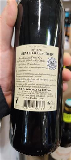 Bordeaux Saint-Émilion Grand Cru Chevalier Lescour Ikke årgangsbestemt