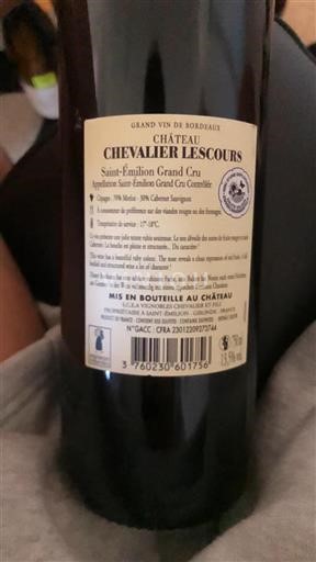 Bordeaux Saint-Émilion Grand Cru Chevalier Lescour Ikke årgangsbestemt