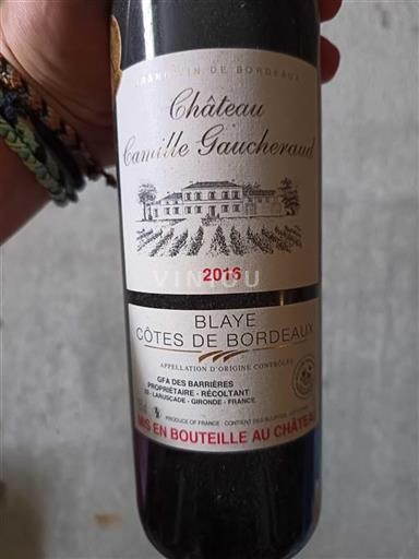 Bordeaux Blaye-côtes-de-bordeaux Château Camille Gaucheraud 2016