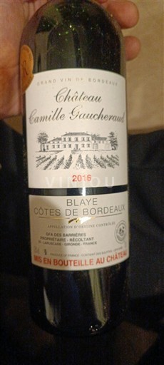 Bordeaux Blaye-Côtes-de-Bordeaux Château Camille Gaucheraud 2016