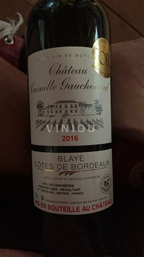 Bordeaux Blaye-côtes-de-bordeaux Château Camille Gaucheraud 2016