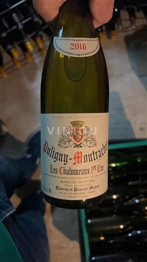 Burgundy Puligny-Montrachet Premier Cru Thierry Et Pascale Matrot Les Chalumeaux 2016