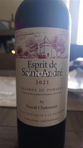 Bordeaux Lalande-de-Pomerol Pascal Chatonnet Esprit de Saint-André 2021