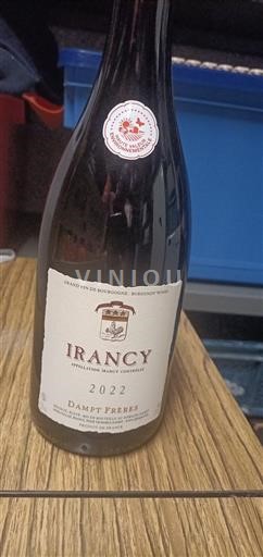 Wines Rouge sec Dampt Frères 2022 France Burgundy Irancy AOC