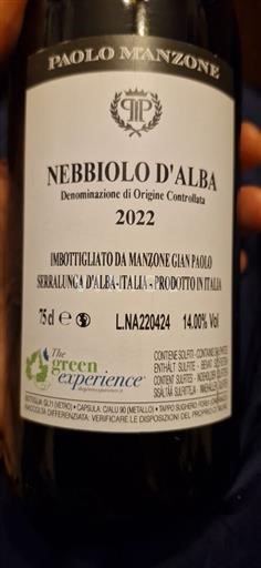 Piemonte Nebbiolo d'Alba Paolo Manzone Miriné 2022