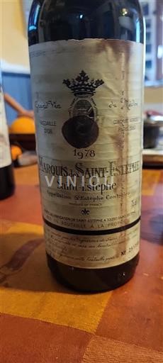 Bordeaux Saint-Estèphe Marquis De Saintestèphe 1978