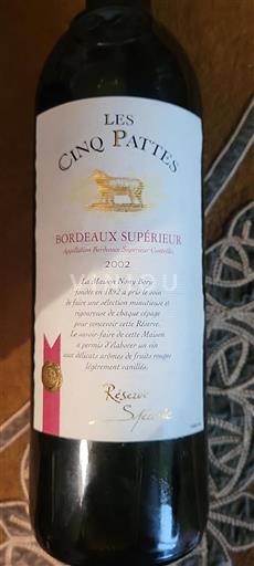 Bordeaux Bordeaux Supérieur Nony Borie Réserve Spéciale 2002