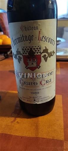 Burdeos Saint-Émilion Gran Cru Château L'hermitage Lescours 1989