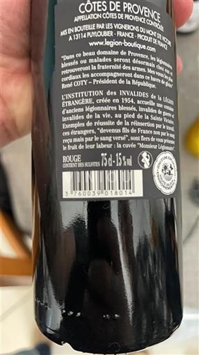 Provansa Côtes-de-Provence Légion Étrangère Monsieur Légionnaire Neleten.