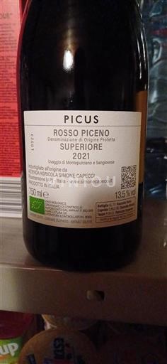 Vin Rouge sec Picus Azienda Agricola Simone Capecci 2021 Italie Marche Rosso Piceno DOC