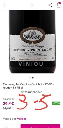 Borgonha Não especificado Premier Cru Jean-jacques Et Sébastien Gault Les Croichots 2022