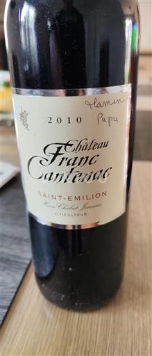 Bordéus Saint-Émilion Château Franc Cantenac 2010