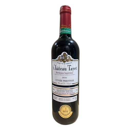 Vin Rouge sec Cuvée Prestige Château Tayet 2016 France Bordeaux Bordeaux supérieur AOC