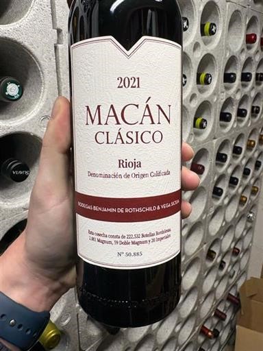 La Rioja Rioja Bodegas Benjamin De Rothschild & Vega Sicilia Macán Clásico 2021