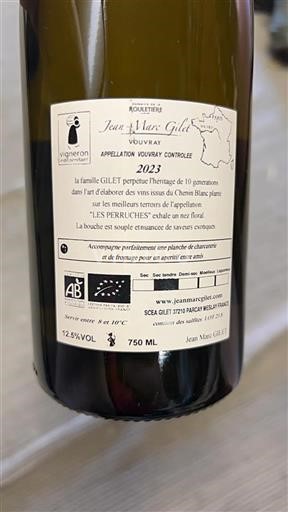 Loire Valley Vouvray Domaine La Roultière Les Perruches 2023